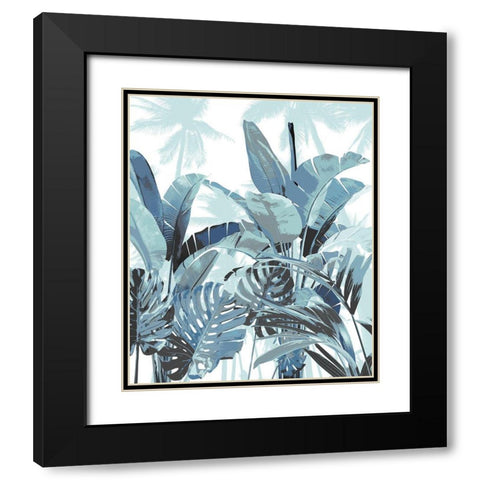 Palm Forest Blue II Black Modern Wood Framed Art Print with Double Matting by Blake, Madeline