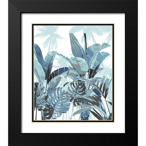 Palm Forest Blue II Black Modern Wood Framed Art Print with Double Matting by Blake, Madeline