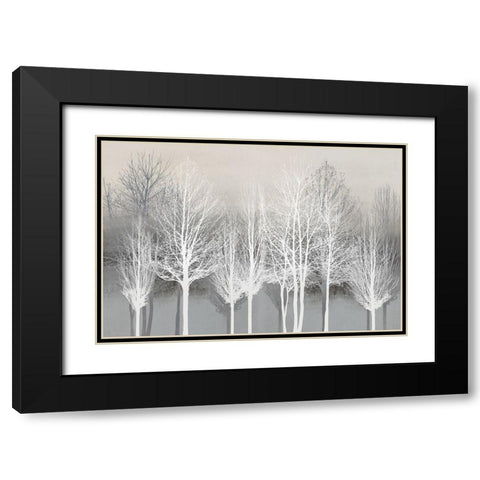 Trees on Gray Black Modern Wood Framed Art Print with Double Matting by Bennett, Kate