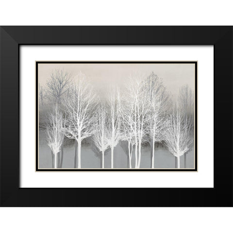 Trees on Gray Black Modern Wood Framed Art Print with Double Matting by Bennett, Kate