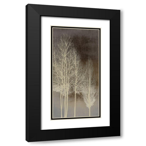 Trees on Brown Panel I Black Modern Wood Framed Art Print with Double Matting by Bennett, Kate