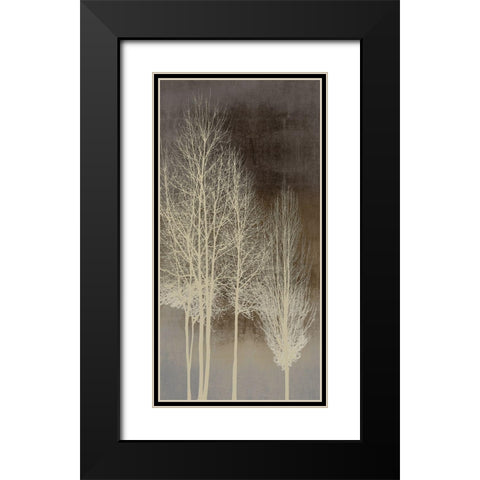 Trees on Brown Panel I Black Modern Wood Framed Art Print with Double Matting by Bennett, Kate