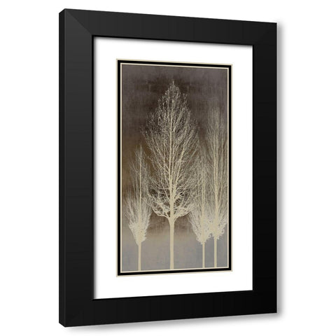 Trees on Brown Panel II Black Modern Wood Framed Art Print with Double Matting by Bennett, Kate