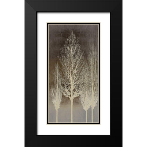 Trees on Brown Panel II Black Modern Wood Framed Art Print with Double Matting by Bennett, Kate