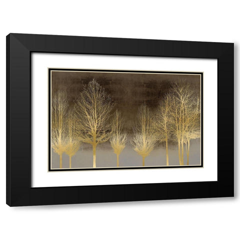 Gold Forest on Brown Black Modern Wood Framed Art Print with Double Matting by Bennett, Kate