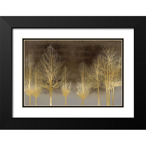 Gold Forest on Brown Black Modern Wood Framed Art Print with Double Matting by Bennett, Kate