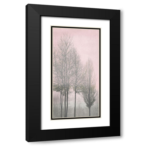 Gray Trees on Pink Panel I Black Modern Wood Framed Art Print with Double Matting by Bennett, Kate