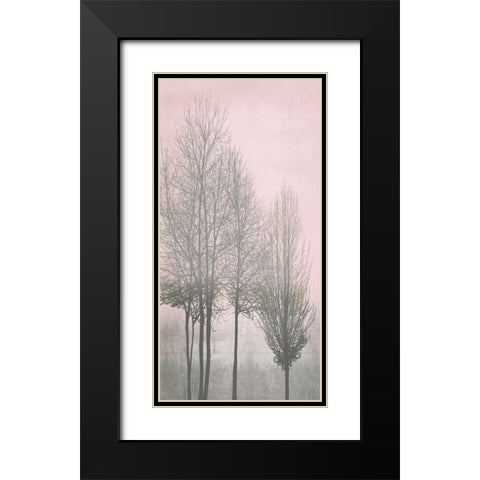 Gray Trees on Pink Panel I Black Modern Wood Framed Art Print with Double Matting by Bennett, Kate