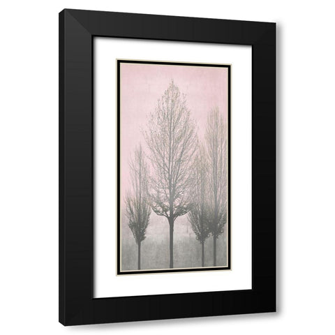 Gray Trees on Pink Panel II Black Modern Wood Framed Art Print with Double Matting by Bennett, Kate
