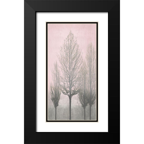 Gray Trees on Pink Panel II Black Modern Wood Framed Art Print with Double Matting by Bennett, Kate