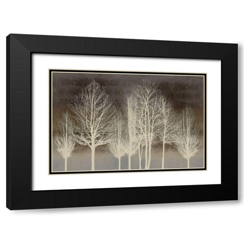 Trees on Brown Panel III Black Modern Wood Framed Art Print with Double Matting by Bennett, Kate