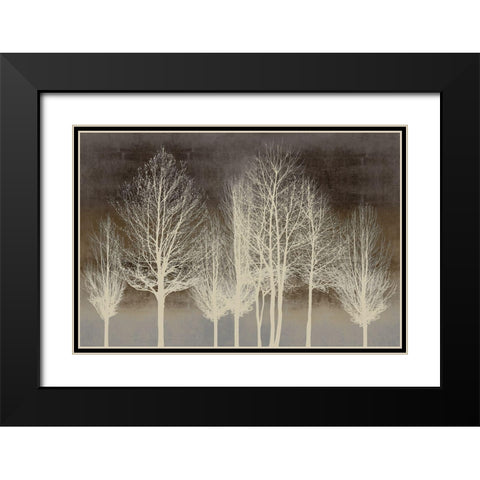 Trees on Brown Panel III Black Modern Wood Framed Art Print with Double Matting by Bennett, Kate