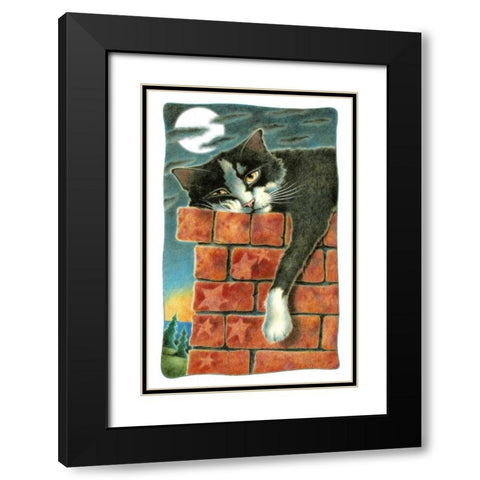 Chimney Sweep (with Moon) Black Modern Wood Framed Art Print with Double Matting by Seeley, Laura