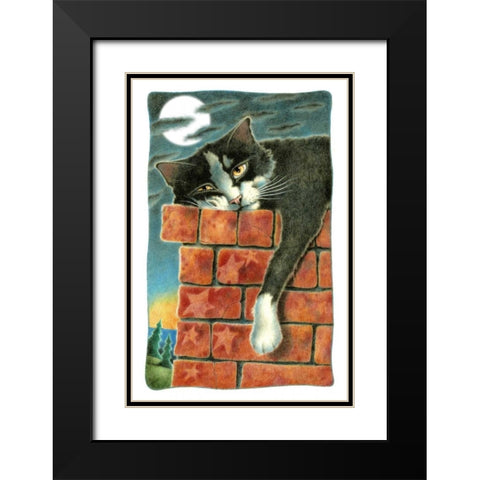Chimney Sweep (with Moon) Black Modern Wood Framed Art Print with Double Matting by Seeley, Laura