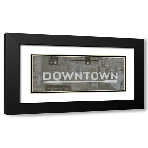 Downtown Black Modern Wood Framed Art Print with Double Matting by Wilson, Luke