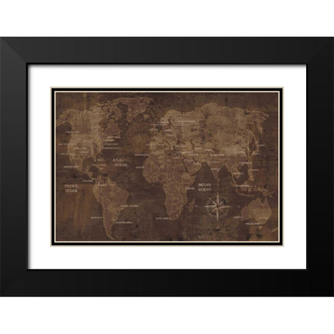 The World Black Modern Wood Framed Art Print with Double Matting by Wilson, Luke