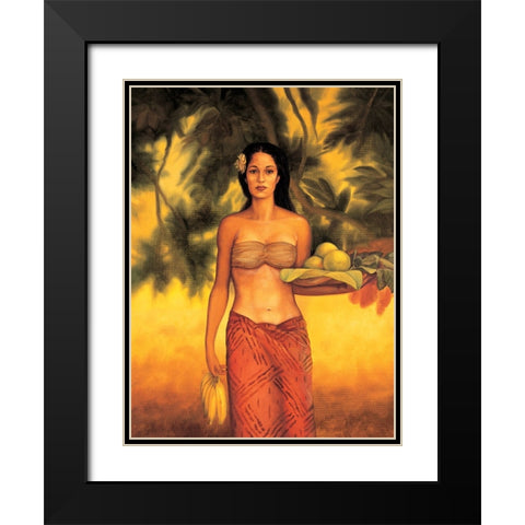 Island Woman I Black Modern Wood Framed Art Print with Double Matting by Arellano, Migdalia