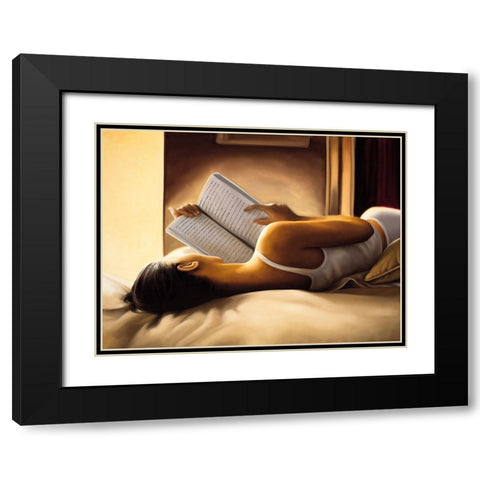 The Diary Black Modern Wood Framed Art Print with Double Matting by Arellano, Migdalia