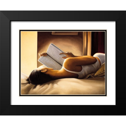 The Diary Black Modern Wood Framed Art Print with Double Matting by Arellano, Migdalia