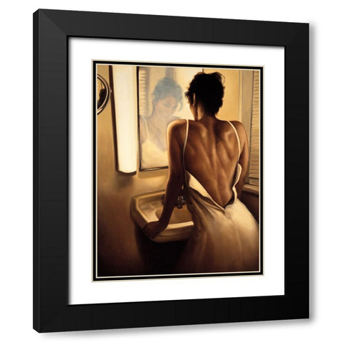 The Heart of the Matter Black Modern Wood Framed Art Print with Double Matting by Arellano, Migdalia