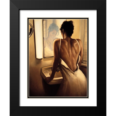The Heart of the Matter Black Modern Wood Framed Art Print with Double Matting by Arellano, Migdalia