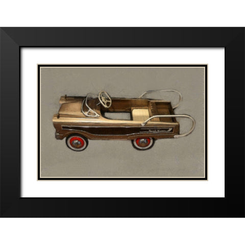 Ranch Wagon Pedal Car Black Modern Wood Framed Art Print with Double Matting by Calkins, Michelle