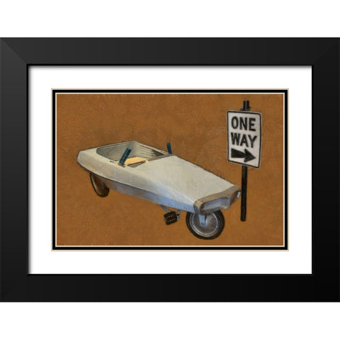 Probe Pedal Car Black Modern Wood Framed Art Print with Double Matting by Calkins, Michelle