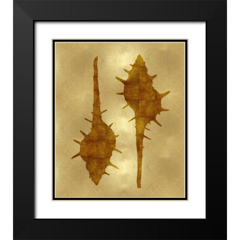 Sea Life - Gold II Black Modern Wood Framed Art Print with Double Matting by Miller, Melonie