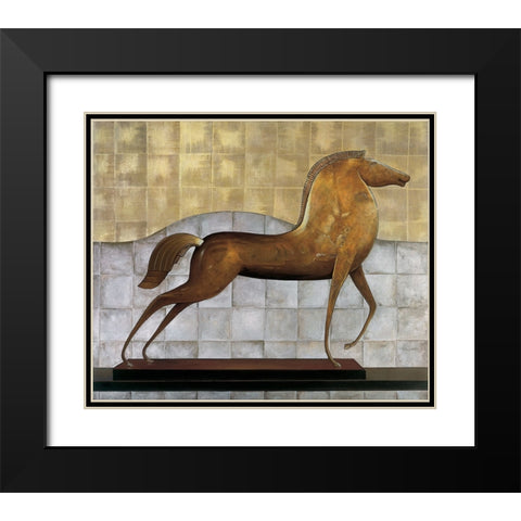 Decorative Horse I Black Modern Wood Framed Art Print with Double Matting by Garnier, Michael