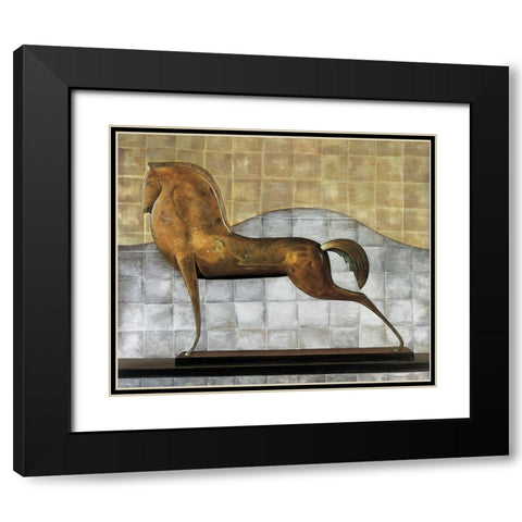 Decorative Horse II Black Modern Wood Framed Art Print with Double Matting by Garnier, Michael