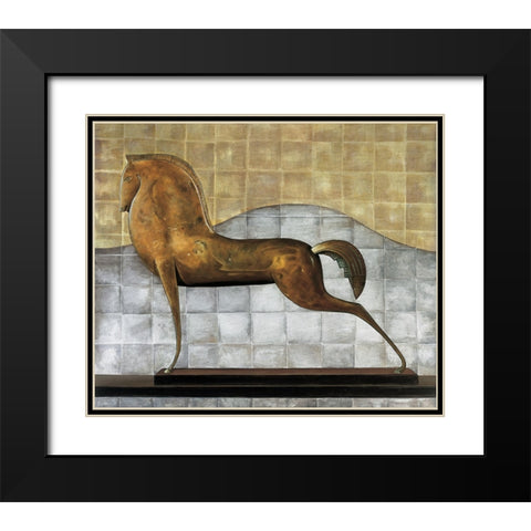 Decorative Horse II Black Modern Wood Framed Art Print with Double Matting by Garnier, Michael