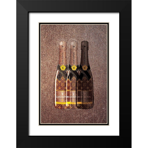 Champagne IX Black Modern Wood Framed Art Print with Double Matting by Pavlova, Martina