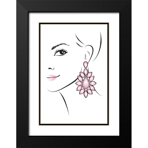 Earring II Black Modern Wood Framed Art Print with Double Matting by Pavlova, Martina