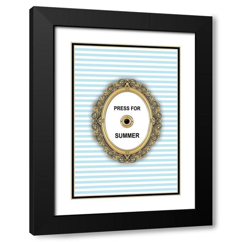 Summer Button Black Modern Wood Framed Art Print with Double Matting by Pavlova, Martina