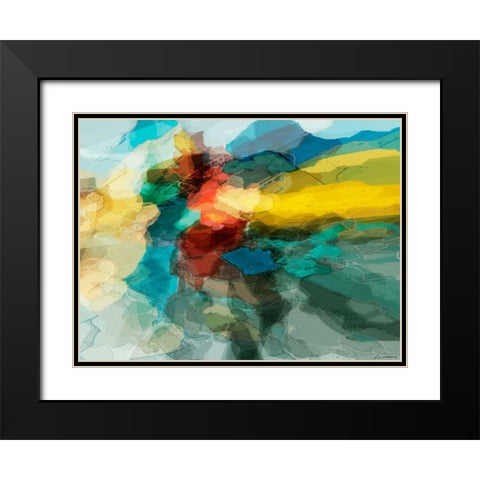 Shapes I Black Modern Wood Framed Art Print with Double Matting by Tienhaara, Michael