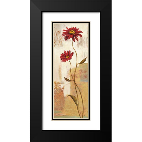 Panneau marguerite Black Modern Wood Framed Art Print with Double Matting by Besson, Nathalie