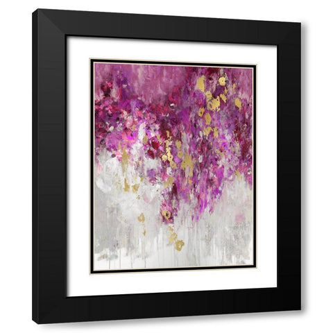 Cascade Magenta Black Modern Wood Framed Art Print with Double Matting by Robbins, Nikki