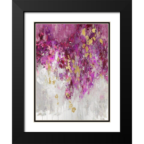 Cascade Magenta Black Modern Wood Framed Art Print with Double Matting by Robbins, Nikki