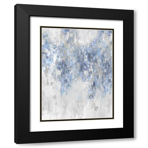 Cascade Blue with Silver Black Modern Wood Framed Art Print with Double Matting by Robbins, Nikki