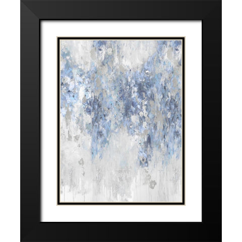 Cascade Blue with Silver Black Modern Wood Framed Art Print with Double Matting by Robbins, Nikki