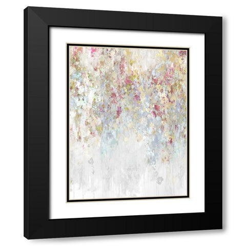 Cascade Magenta and Aqua Black Modern Wood Framed Art Print with Double Matting by Robbins, Nikki