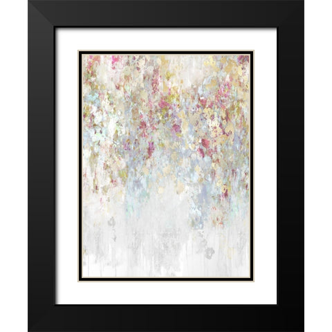 Cascade Magenta and Aqua Black Modern Wood Framed Art Print with Double Matting by Robbins, Nikki