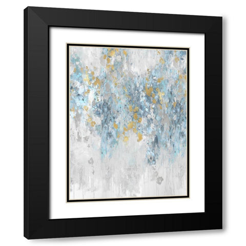 Cascade Aqua Black Modern Wood Framed Art Print with Double Matting by Robbins, Nikki