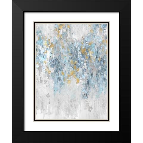 Cascade Aqua Black Modern Wood Framed Art Print with Double Matting by Robbins, Nikki