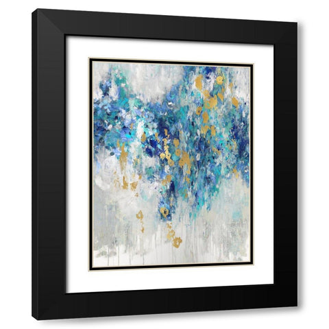 Cascading Blues III Black Modern Wood Framed Art Print with Double Matting by Robbins, Nikki