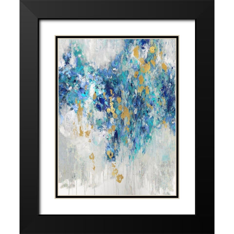 Cascading Blues III Black Modern Wood Framed Art Print with Double Matting by Robbins, Nikki