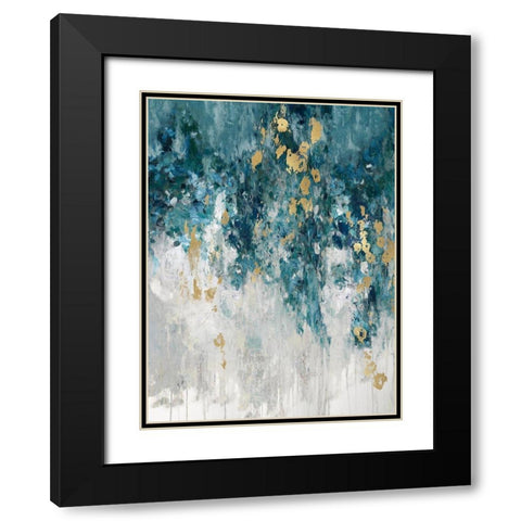 Cascading Cerulian Black Modern Wood Framed Art Print with Double Matting by Robbins, Nikki