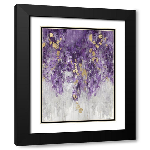 Cascading Purple Black Modern Wood Framed Art Print with Double Matting by Robbins, Nikki