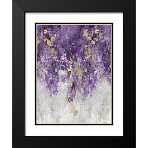 Cascading Purple Black Modern Wood Framed Art Print with Double Matting by Robbins, Nikki
