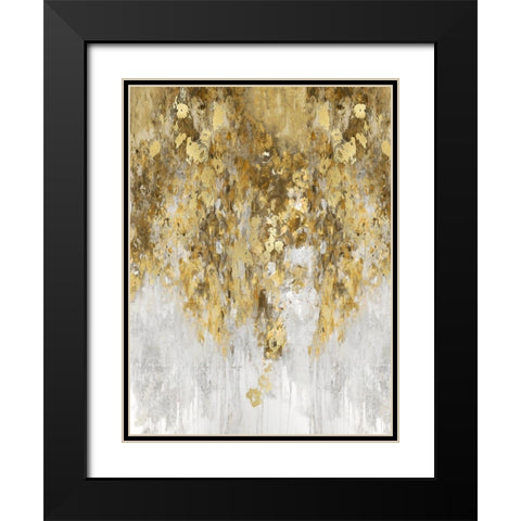 Cascade Amber and Gold Black Modern Wood Framed Art Print with Double Matting by Robbins, Nikki
